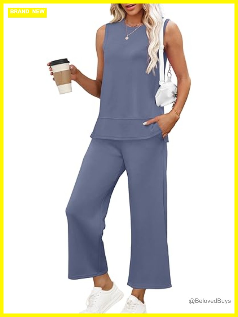 Women's 2 Piece Lounge Set Tank Top & Wide Leg Pants Loungewear